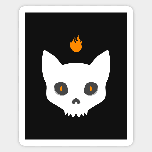 Cat Skull Sticker by Skeware